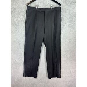 Madison Pants Mens 34x30 Black Modern Fit Tuxedo Dress Formal Satin Trim New